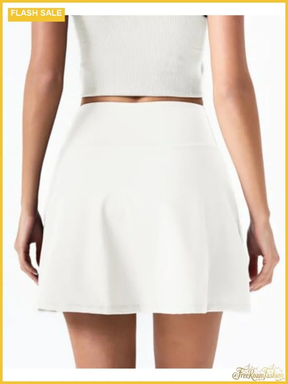 High Waisted Tennis Skort with Shorts, Pockets